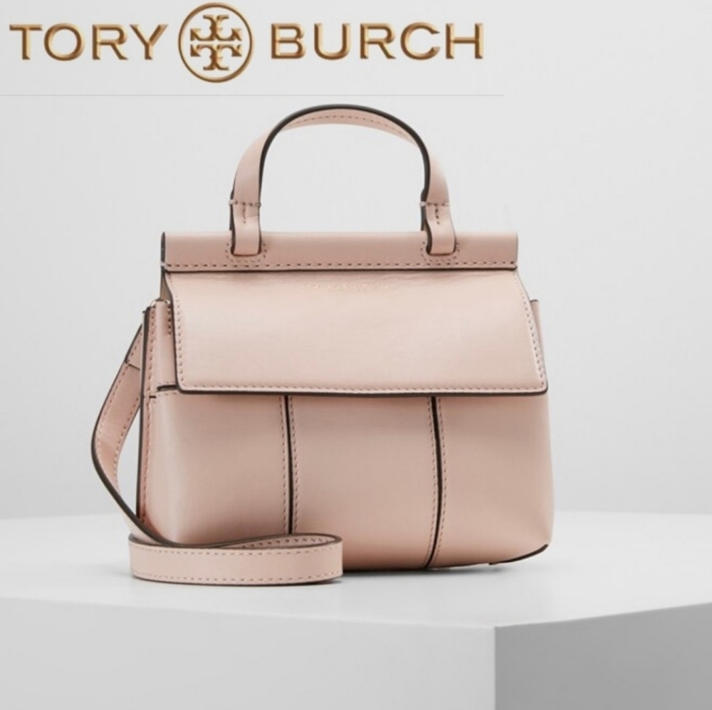 Tory Burch Block T Mini Satchel In Shell Pink - image 1